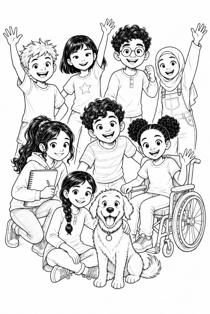 Noah, Ella, Biscuit the dog and their friends: the Murphy's Law for Kids crew